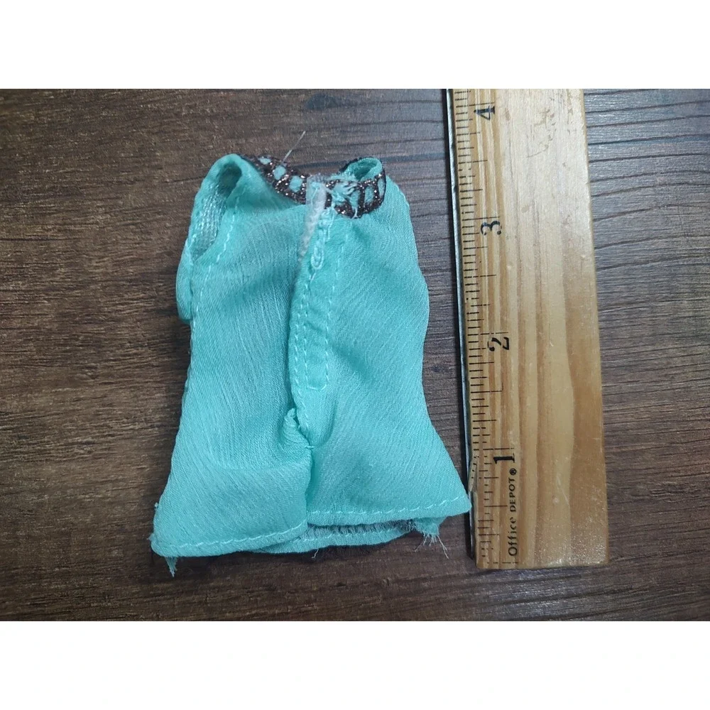 Hannah Montana Doll Sleeves Top Teal Brown Z32